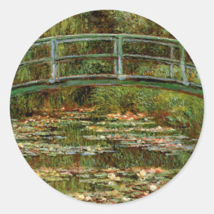 Monet French Japanese Bridge Giverney Classic Round Sticker