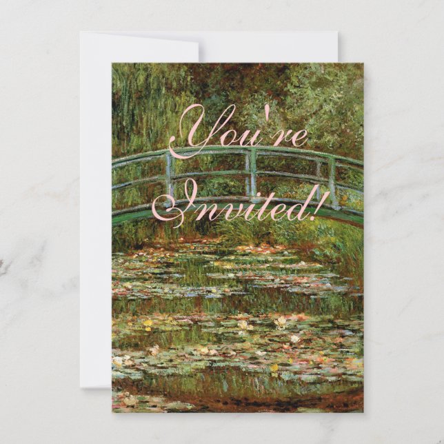 Monet French Japanese Bridge Giverney Invitation (Front)