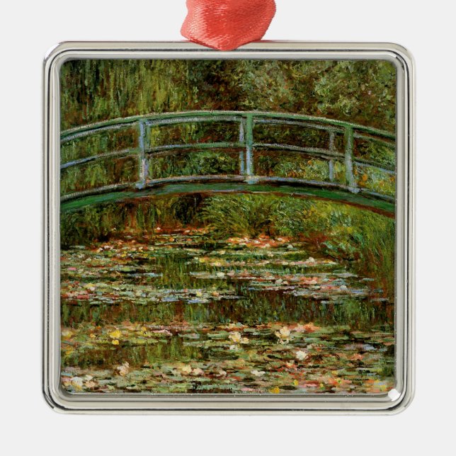 Monet French Japanese Bridge Giverney Metal Ornament (Front)