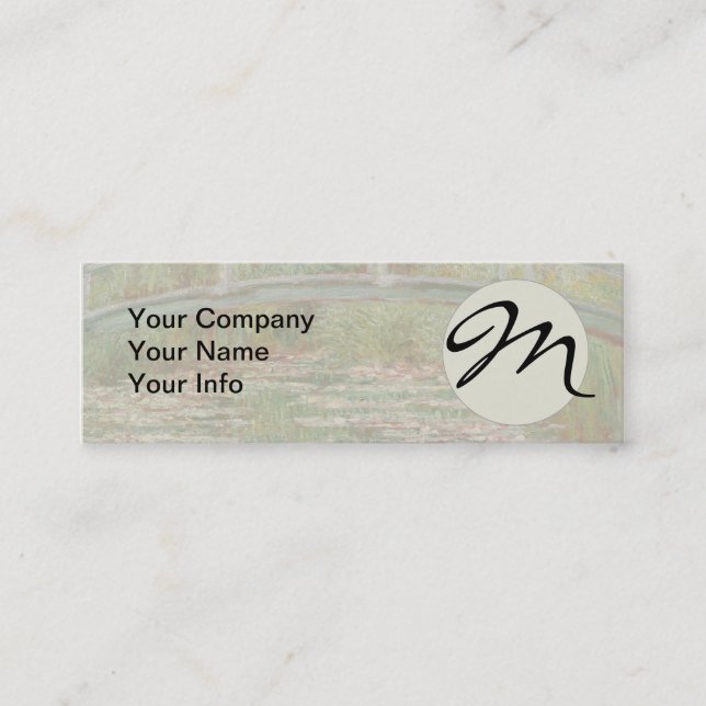 Monet French Japanese Bridge Giverney Mini Business Card (Front)