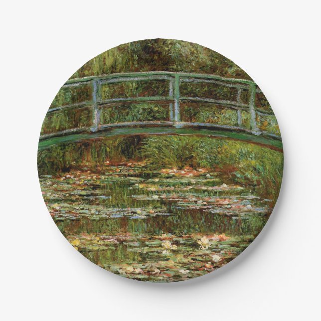 Monet French Japanese Bridge Giverney Paper Plates (Front)