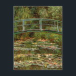 Monet French Japanese Bridge Giverney Postcard<br><div class="desc">Monet Masterpiece painting - This impressionist painting of the Japanese Bridge in Giverney France is by famous artist Claude Monet,  painted in 1899. It shows a japanese footbridge over a water lily pond.</div>