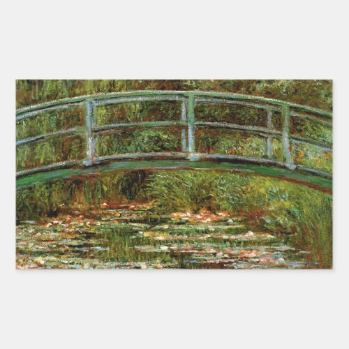 Monet French Japanese Bridge Giverney Rectangular Sticker