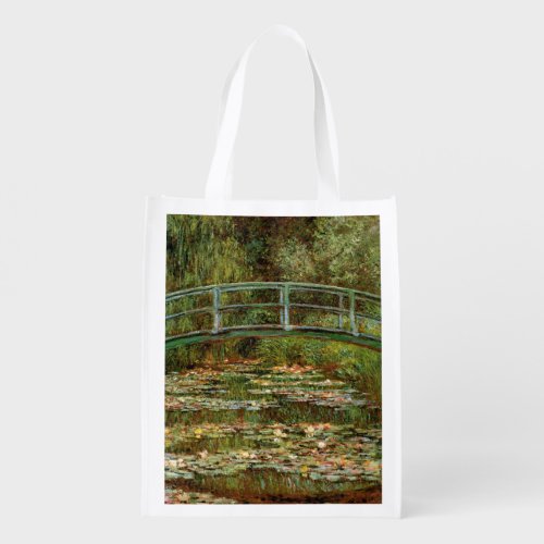 Monet French Japanese Bridge Giverney Reusable Grocery Bag