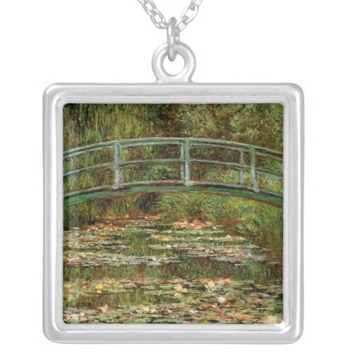 Monet French Japanese Bridge Giverney Silver Plated Necklace