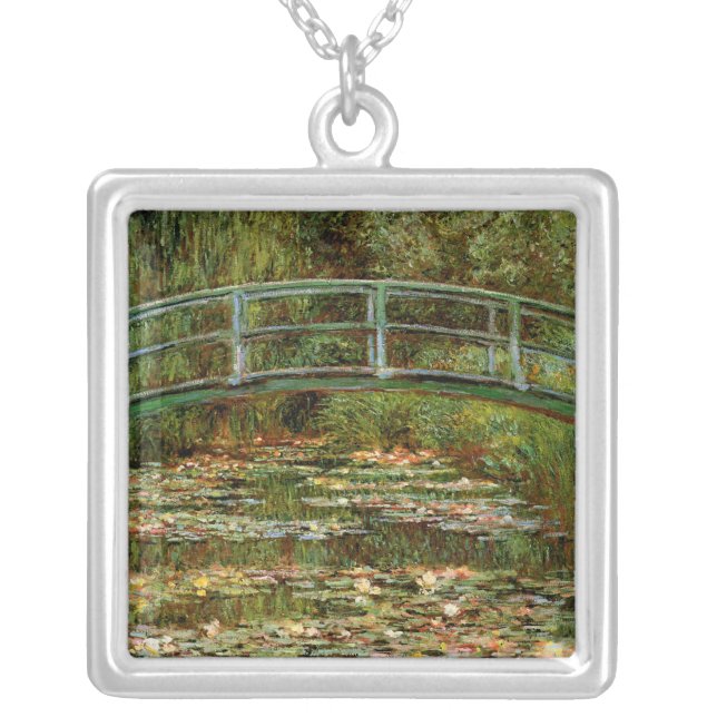 Monet French Japanese Bridge Giverney Silver Plated Necklace (Front)