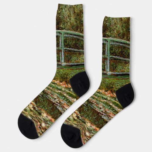 Monet French Japanese Bridge Giverney Socks