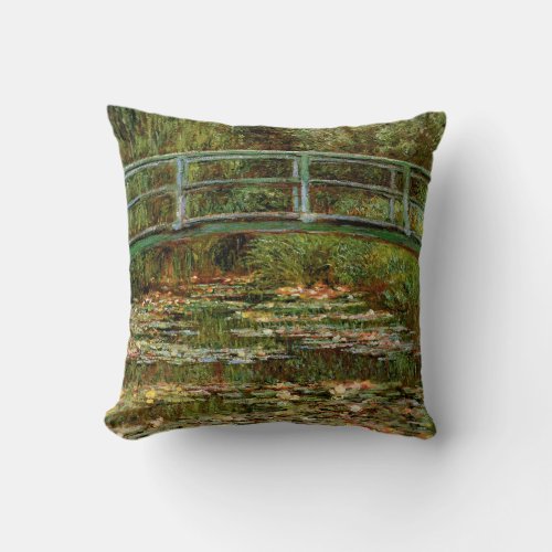 Monet French Japanese Bridge Giverney Throw Pillow