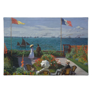 Monet Garden at Sainte-Adresse Painting Cloth Placemat