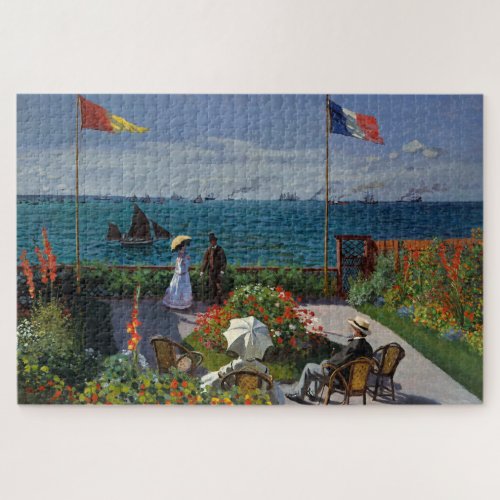Monet Garden at Sainte_Adresse Painting Jigsaw Puzzle