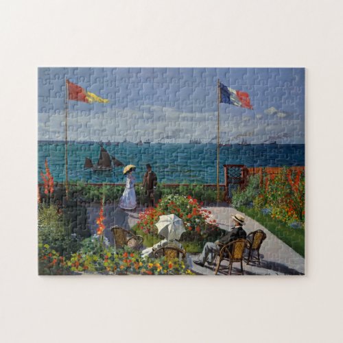 Monet Garden at Sainte_Adresse Painting Jigsaw Puzzle