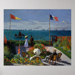 Monet Garden at Sainte-Adresse Painting Poster