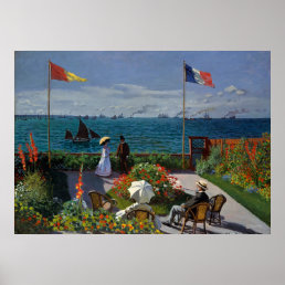 Monet Garden at Sainte-Adresse Painting Poster