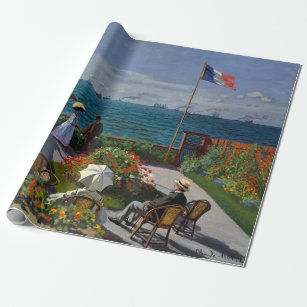 Monet Garden at Sainte-Adresse Painting Wrapping Paper