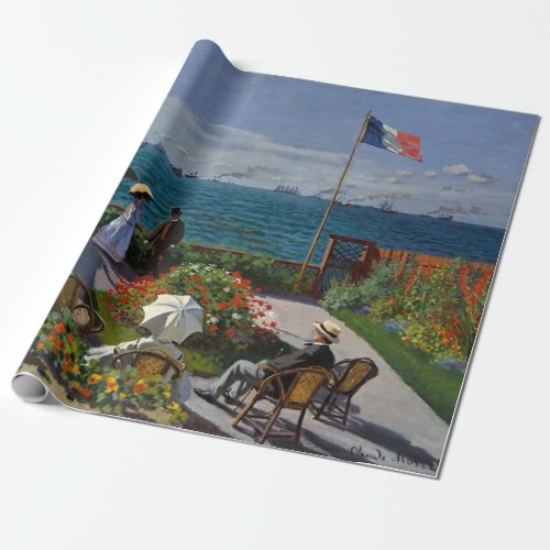 Monet Garden at Sainte_Adresse Painting Wrapping Paper