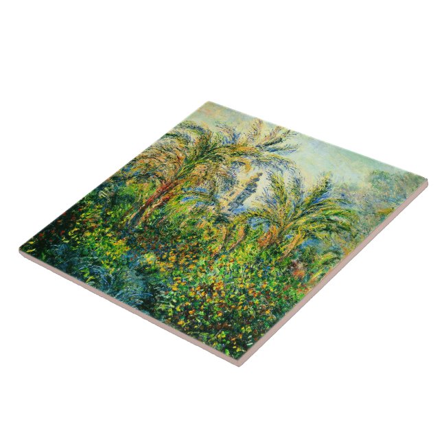Monet:Garden in Bordighera, Impression of Morning, Ceramic Tile (Side)
