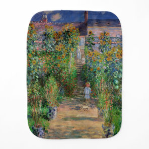Monet Garden Vetheuil Impressionim Flower Painting Baby Burp Cloth