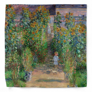 Monet Garden Vetheuil Impressionim Flower Painting Bandana