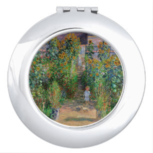 Monet Garden Vetheuil Impressionim Flower Painting Compact Mirror