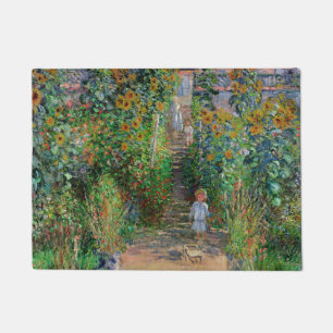Monet Garden Vetheuil Impressionim Flower Painting Doormat