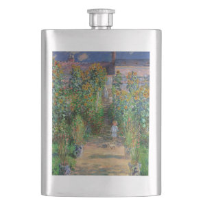 Monet Garden Vetheuil Impressionim Flower Painting Flask