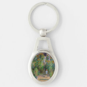 Monet Garden Vetheuil Impressionim Flower Painting Keychain