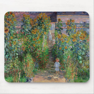 Monet Garden Vetheuil Impressionim Flower Painting Mouse Pad