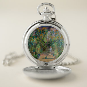 Monet Garden Vetheuil Impressionim Flower Painting Pocket Watch
