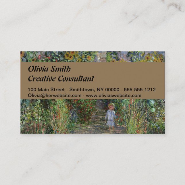Monet Garden Vetheuil Impressionim Painting Business Card (Front)
