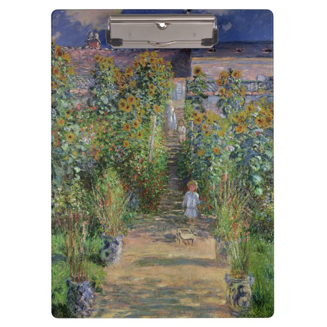 Monet Garden Vetheuil Impressionim Painting Clipboard (Front)