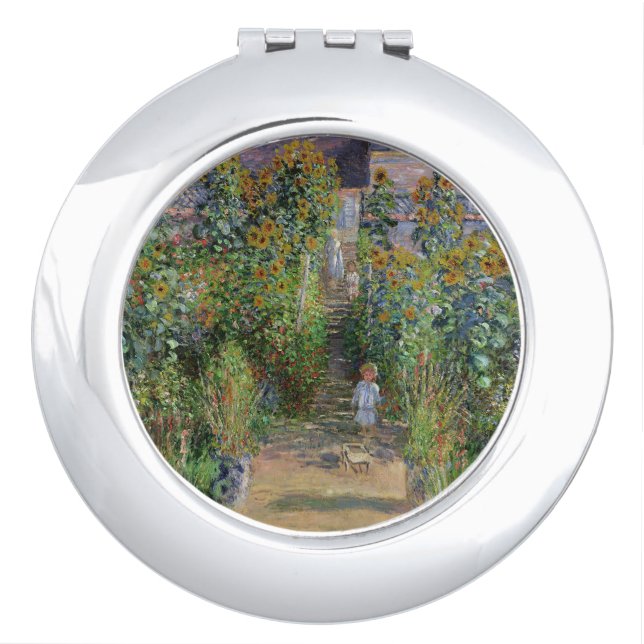 Monet Garden Vetheuil Impressionim Painting Compact Mirror (Front)