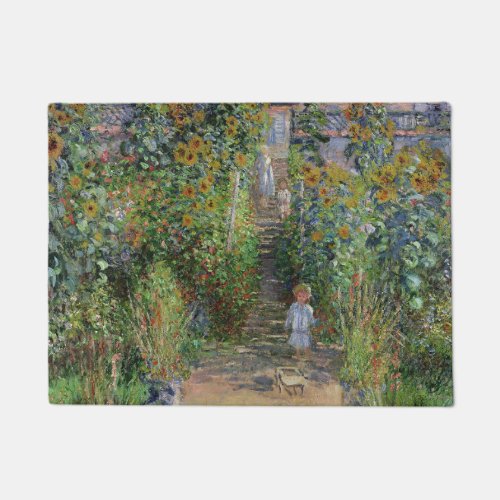 Monet Garden Vetheuil Impressionim Painting Doormat