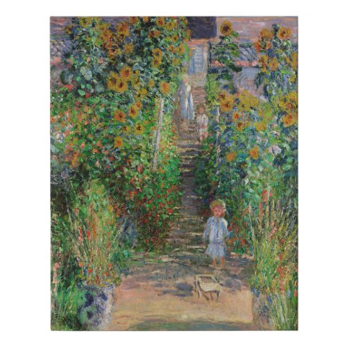 Monet Garden Vetheuil Impressionim Painting Faux Canvas Print