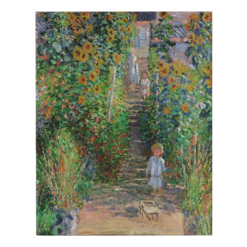 Monet Garden Vetheuil Impressionim Painting Faux Canvas Print