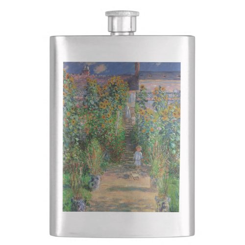 Monet Garden Vetheuil Impressionim Painting Flask
