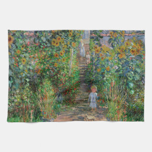 Monet Garden Vetheuil Impressionim Painting Kitchen Towel