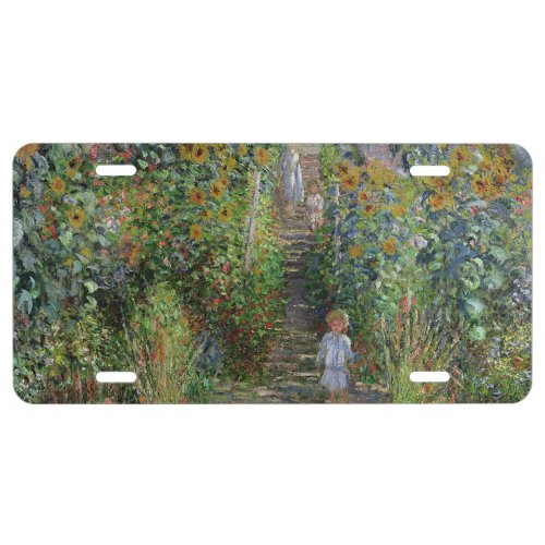 Monet Garden Vetheuil Impressionim Painting License Plate