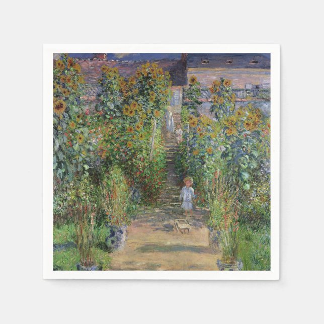 Monet Garden Vetheuil Impressionim Painting Napkins (Front)