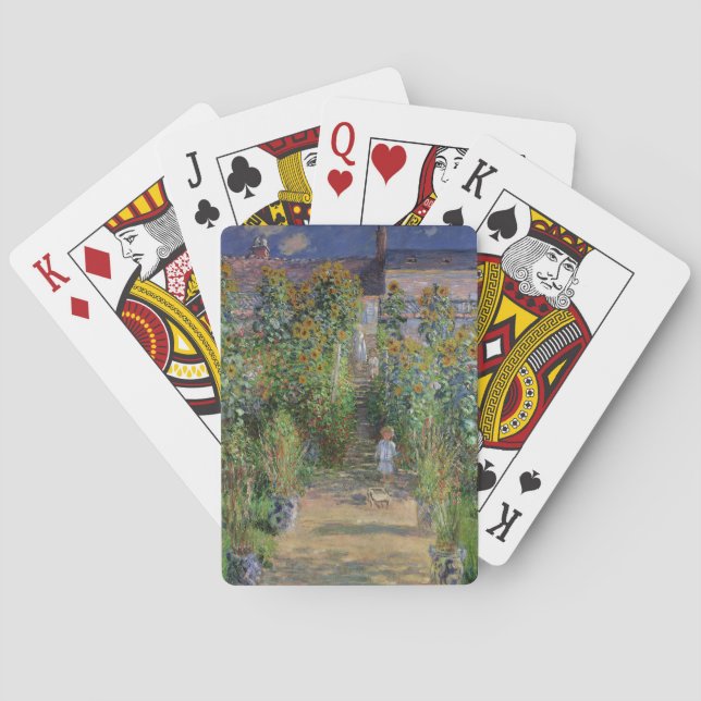Monet Garden Vetheuil Impressionim Painting Poker Cards (Back)