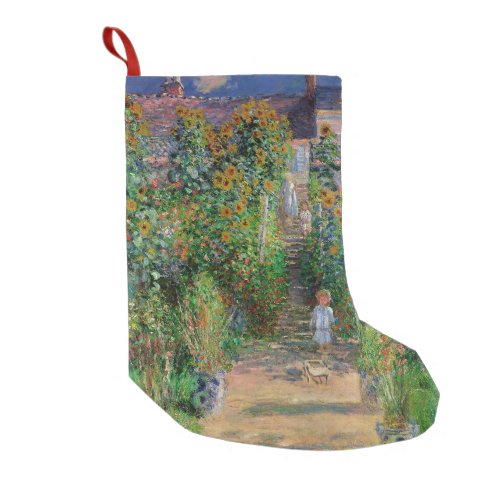Monet Garden Vetheuil Impressionim Painting Small Christmas Stocking