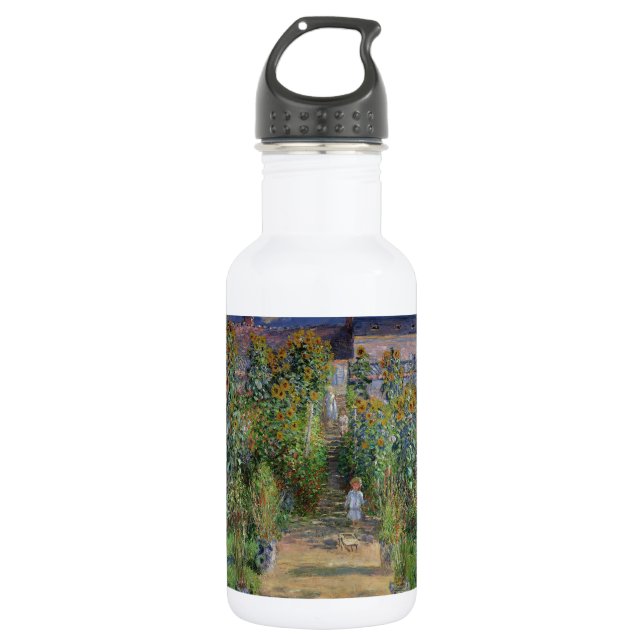 Monet Garden Vetheuil Impressionim Painting Stainless Steel Water Bottle (Front)