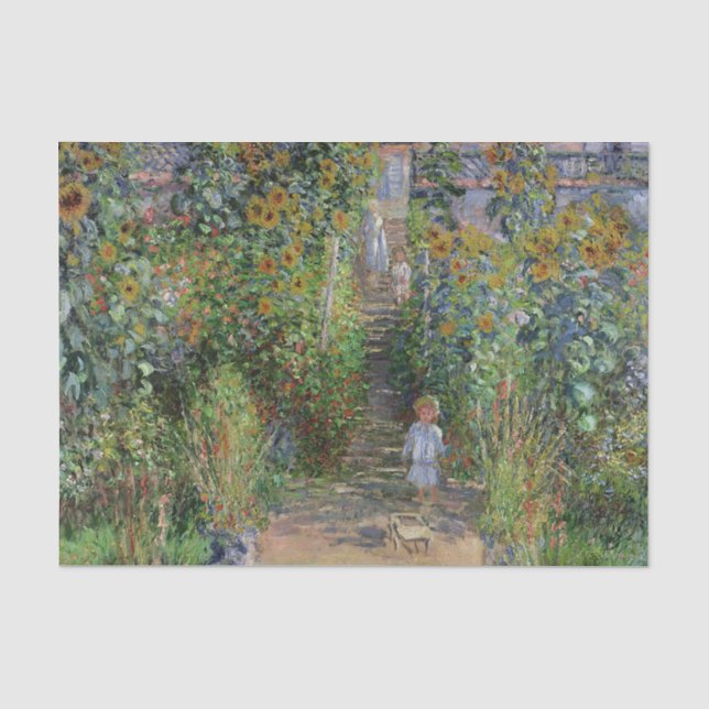 Monet Garden Vetheuil Impressionim Painting Tissue Paper (Front)