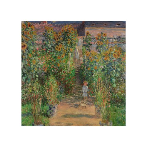 Monet Garden Vetheuil Impressionim Painting Wood Wall Art