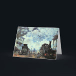 Monet - Gare St. Lazare, Arrival of Train  Card<br><div class="desc">Claude Monet's popular painting,  Gare St.-Lazare,  Arrival of a Train.</div>