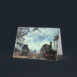 Monet - Gare St. Lazare, Arrival of Train  Card<br><div class="desc">Claude Monet's popular painting,  Gare St.-Lazare,  Arrival of a Train.</div>