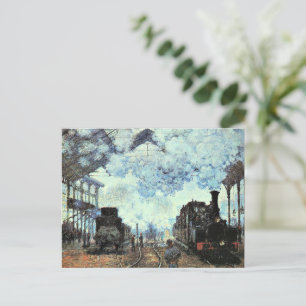 Monet - Gare St. Lazare, Arrival of Train Postcard