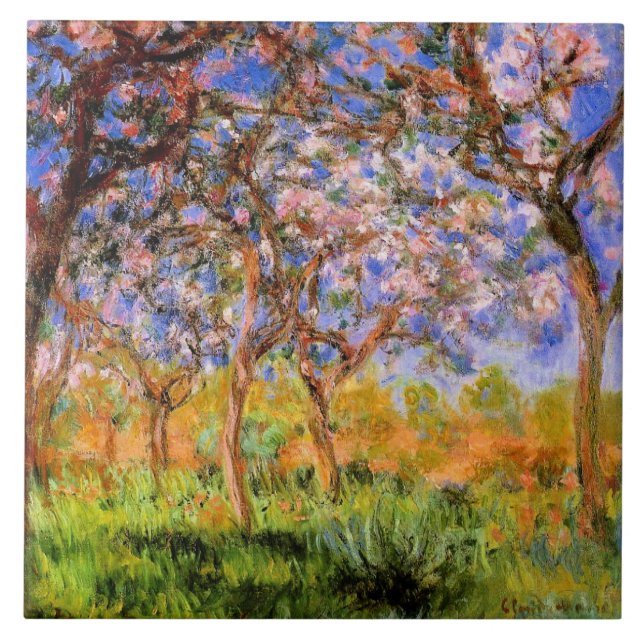Monet - Giverny in Springtime Ceramic Tile (Front)