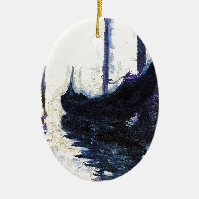 Monet Gondola In Venice Ceramic Ornament (Front)