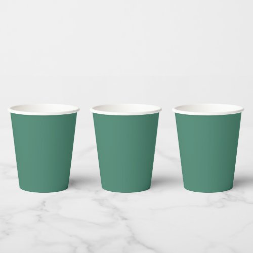 Monet green solid color paper cups