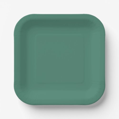 Monet green solid color paper plates